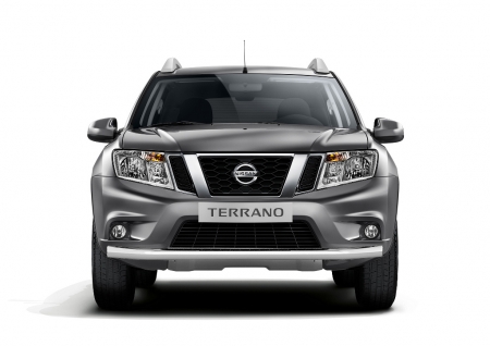 Защита переднего бампера одинарная d63мм Nissan Terrano 2014